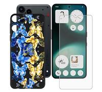 BUNALFaa Custodia per Nothing Phone (3a) Lite 5G (6.77") + con Vetro Temperato Protezioni schermo, Case Black Silicone Morbido Cover Bumper Protettiva Antiurto -Romantico Classic