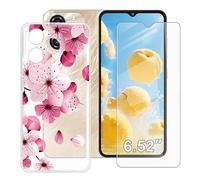 BUNALFaa Custodia per Oukitel C3 (6.52") + con Vetro Temperato Protezioni schermo, Case Antiurto Morbido Cover Clear Silicone Bumper Protettiva -Cuori multipli