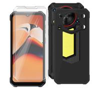BUNALFaa Custodia per Oukitel WP53 Pro (6,5") + (2 pezzi) Pellicola Protettiva Schermo in Vetro Temperato - Bumper Cover Nero TPU Silicone Morbido Shell