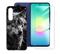 BUNALFaa Custodia per Samsung Galaxy A27 SM-A276B + Vetro temperato | Film Protettivo Antigraffio -Antiurto -morbido Cover silicone TPU Bumper - Nero per Samsung Galaxy A27 SM-A276B 6.70" -W11