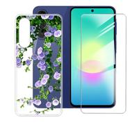 BUNALFaa Custodia per Samsung Galaxy A27 SM-A276B + Vetro temperato | Film Protettivo Antigraffio - Antiurto-morbido Cover silicone TPU Bumper - Chiaro per Samsung Galaxy A27 SM-A276B 6.70" -E10