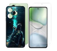 BUNALFaa Custodia per Umidigi Note 100x (6.80") + con Vetro Temperato Protezioni schermo, Case Black Silicone Morbido Cover Bumper Protettiva Antiurto Antiscivolo -relax