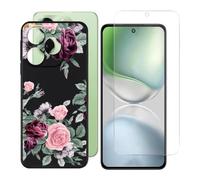 BUNALFaa Custodia per Umidigi Note 100x (6.80") + con Vetro Temperato Protezioni schermo, Case Black Silicone Morbido Cover Bumper Protettiva Antiurto Antiscivolo -stare insieme