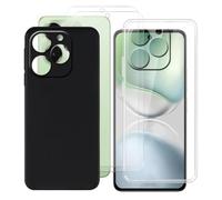 BUNALFaa Custodia per Umidigi Note 100x (6.80") Cover morbido silicone TPU case 1Pcs Clear + Black 1Pcs + 2 Pack HD di Vetro Temperato Pellicola Film Protettivo schermo