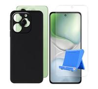 BUNALFaa Custodia per Umidigi Note 100x (6.80") + Vetro Temperato, Cover Antiurto Antiscivolo Morbido Silicone Nero Case Bumper Protettiva con Supporto per Cellulare - Nero