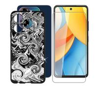 BUNALFaa Custodia per ZTE Blade V60 Vita (6.60") + Vetro Temperato, Cover Antiurto Antiscivolo Morbido Silicone Black Case Bumper Protettiva per ZTE Blade V60 Vita - Inchiostro