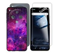 BUNALFaa Custodia per ZTE Nubia P9 Pro 5G (6.7") + con Vetro Temperato Protezioni schermo, Case Black Silicone Morbido Cover Bumper Protettiva Antiurto Antiscivolo -Viaggio oltre