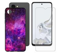 BUNALFaa Custodia per ZTE Nubia S2 Lite (6.7") + con Vetro Temperato Protezioni schermo, Case Black Silicone Morbido Cover Bumper Protettiva Antiurto Antiscivolo -Viaggio oltre