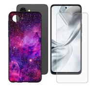 BUNALFaa Custodia per ZTE Nubia S2e (6.7") + con Vetro Temperato Protezioni schermo, Case Black Silicone Morbido Cover Bumper Protettiva Antiurto Antiscivolo -Viaggio oltre