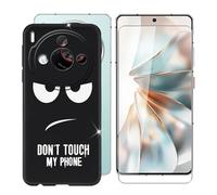 BUNALFaa Custodia per ZTE Nubia Z60S Pro (6.78") + Vetro Protettivo, Cover Antiurto Antiscivolo Morbido Silicone Nero Case Bumper Protettiva per ZTE Nubia Z60S Pro - Non toccare