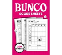 Bunco Score Sheets: 200 Large Print Bunco Score Cards | 6 x 9 Score Pad with Scissor Cutting Guide for Bunco Dice Game Nights
