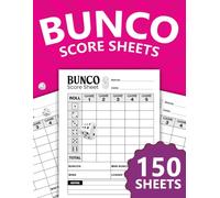 Bunco Score Sheets: Bunco Score Pads & Score Cards | Large Print 8.5 × 11 Inches | 150 Sheets | Track Wins, Losses & Buncos | Perfect Addition to Your Bunco Game Kit and Bunco Party Supplies