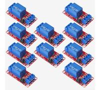 Bundle 10 moduli relè a 1 canale con isolamento dell'accoppiatore ottico, supporta il carico di interfaccia normalmente aperto, 10 A, corrente di innesco, 5 mA, tensione 5 V, 12 V, 24 V (5 V)