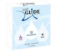 Bundle 3 Gel Idrofilo Just Glide 50ml Waterbased Toys Anal Vegan