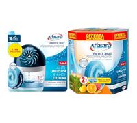 Bundle Ariasana Aero 360° kit Assorbiumidità (1 Dispositivo incl. 1 Ricarica Tab 450g), Deumidificatore non Elettrico e Riciclabile & Ariasana Aero 360° Ricarica TAB Agrumi, 2 Tab da 450g