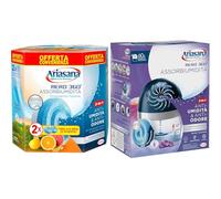 Bundle Ariasana Aero 360° Ricarica TAB Agrumi per dispositivo Aero 360° kit, 2 TAB da 450g & Ariasana Aero 360° kit assorbiumidità, 1 dispositivo e 1 ricarica Tab lavanda da 450g
