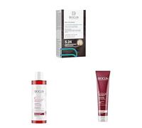 Bundle BIOCLIN Tinta Permanente 5.24 Castano Chiaro Beige Rame Cioccolato + Shampoo e Maschera Post Colore per Capelli Colorati o Trattati