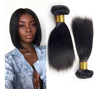 Bundle Capelli Fasci Diritti Dei Capelli Umani 100% Non trasformati Capelli Vergini 3 Bundle Estensioni Tessuto Diritto Brasiliano, Blacka Naturale Estensioni di acconciatura(8 10 12)