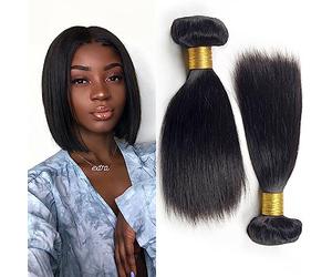 Bundle Capelli Fasci Diritti Dei Capelli Umani 100% Non trasformati Capelli Vergini 3 Bundle Estensioni Tessuto Diritto Brasiliano, Blacka Naturale Estensioni di acconciatura(8 10 12)