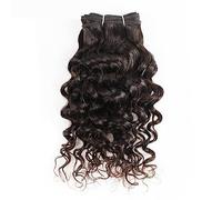 Bundle Capelli Umani Fasci Onda Acqua 50 g/pc Estensioni Tessuto Remy Stile Bob Short Marrone e Nero Estensioni di acconciatura(Black Remy Hair,10 inch 50gx4pc)