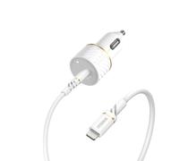 Bundle caricabatterie da auto OtterBox USB C 18W USB PD + cavo USB C-Lightning 1M, bianco polvere di nuvola - Nouvo
