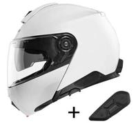 Bundle Casco Modulare Schuberth C5 Bianco Lucido con Interfono Sc2 Standard