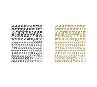 Bundle di 4R Quattroerre.it - 1231 - Kit Lettere Adesive Componibili, Nero + 4R Quattroerre.it 1250 Kit Lettere Adesive, Oro