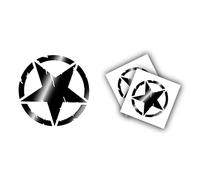 Bundle di 4R Quattroerre.it 17091 Adesivi Stella Army Militare per Jeep Renegade, Diametro 20 cm, Nero Lucido, 2 Pezzi + Colore Nero Lucido, Diametro 33 cm