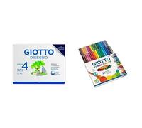 Bundle di Giotto Disegno 4, Album da 24 fogli carta bianca per disegno scolastic