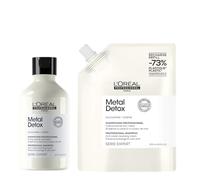 Bundle di L'Oréal Professionnel Paris | Shampoo Ristrutturante per Tutti i Tipi di Capelli Danneggiati, Rischio di Rottura Ridotto, Colore Protetto, Metal Detox 300 ml + Ricarica 500 ml