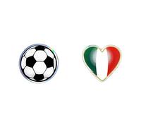 Bundle di Quattroerre 460 Sticker Pallone 3D + Quattroerre 497 Sticker Italia Scudetto Cuore 3D