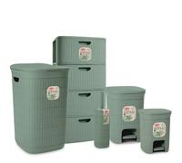 Bundle Domus 5 Pezzi Cassettiera + Portabiancheria + 2 Pattumiere + Scopino