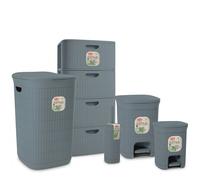 Bundle Domus 5 Pezzi Cassettiera + Portabiancheria + 2 Pattumiere + Scopino