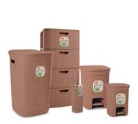 Bundle Domus 5 Pezzi Cassettiera + Portabiancheria + 2 Pattumiere + Scopino
