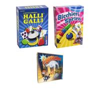 Bundle Giochi da Tavolo: Fantascatti + Halli Galli + Bicchieri Sprint | Giochi Veloci per Bambini, Famiglie e Feste | Pronti per Azione, Riflessi e Risate