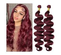 Bundle Hair, ciocche di capelli umani ondulati profondi, sciolti, naturali, spessi, brasiliani, colore #99J, extension per acconciature (24, 26, 28)
