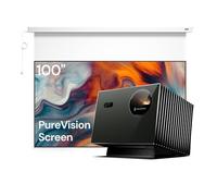 Bundle Home Theater anti-speckle: proiettore Valerion Pro2 4K Triple Laser con schermo motorizzato PureVision da 100"