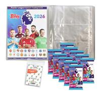 Bundle mit Topps - Premier League 2025/26 Trading Cards + buste Exclusive Collect-it (1 Cartella vuota + 10 Booster)
