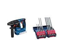Bundle of Bosch Professional 18V System Martello perforatore a batteria GBH 18V-18 (SDS Plus) + Bosch Professional Tough Box Punte SDS-Plus B8 2607019903, Nero