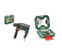 Bundle of Bosch Trapano a percussione UniversalImpact 800 (800 Watt, valigetta) + Bosch Set da 34 Pezzi di punte e bit avvitamento in titanio X-Line (per legno, pietra e metallo, accessori trapano)