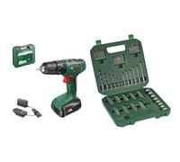Bundle of Bosch Trapano con percussione a batteria EasyImpact 18V-38 (1 batteria da 2,5 Ah; sistema 18 volt; in custodia per il trasporto) + Bosch Set Starter, 136 pz. - Amazon Edition