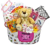 Bundle of Joy - Set regalo deluxe per neonata, elementi essenziali per mamme e genitori in attesa, 25 pezzi, set di cesti regalo per neonati, per rivelare il genere, rosa Nikki's Gift Baskets