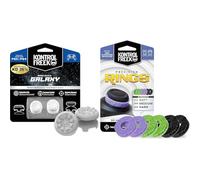 Bundle of KontrolFr PS Fr alaxy White Gommini per Controller PS5 + KontrolFr nelli di precision | Rialzi Analogici Iconici per PlayStation 5 & PS4 | Controller di movimento con assistenza