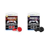 Bundle of KontrolFr PS Inferno Red Nero Gommini per Controller PS5/PS4 + Galaxy Nero | Rialzi Analogici Iconici per PS5/PS4| Controller di movimento con assistenza Precisione FPS