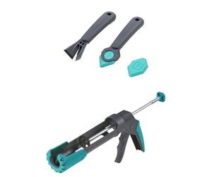 Bundle of wolfcraft MG 200 - pistola per silicone I 4352000 I Pistola standard con extra comfort + wolfcraft Set "Rinnovo delle fughe", 4 pz. I 4334000