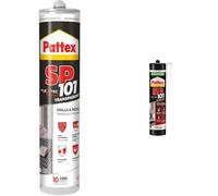 Bundle Pattex SP101 Transparent, Silicone trasparente per interni ed esterni, Sigillante polimerico in cartuccia da 280ml & Pattex SP 101 Instant Tack Adesivo sigillante, cartuccia da 280 ml