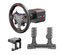 Bundle PXN VD4 Volante e Pedali da Corsa per PC, Base a Trasmissione Diretta 4Nm, Volante W AS, Set Pedali Hall a 2 Pedali, Morsetto, Compatibile Win7-11