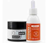 Bundle Skincare Viso 2 Prodotti - Maschera Peel Off Q10 Mask 50 ml con Sodio Ialuronato + Siero Viso Rivenera 100 ml con Olio di Jojoba - Routine Idratante e Antiossidante