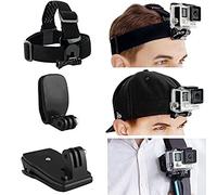 Bundle Supporto di Montaggio per Testa e Zaino - Supporto Testa, Clip Rapida Cappello - Supporto Clip Zaino - Include Anche Vite - Compatibilie Con Tutti i Modelli di GoPro Hero/DJI Osmo Action