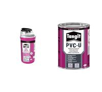 Bundle Tangit Uni-Lock, Filo sigillante per tubature in metallo e plastica, 1x80m & Tangit PVC-U, Adesivo per Giunzioni di Tubi e Raccordi in PVC Rigido, per assemblaggio sotto pressione, 500g latta